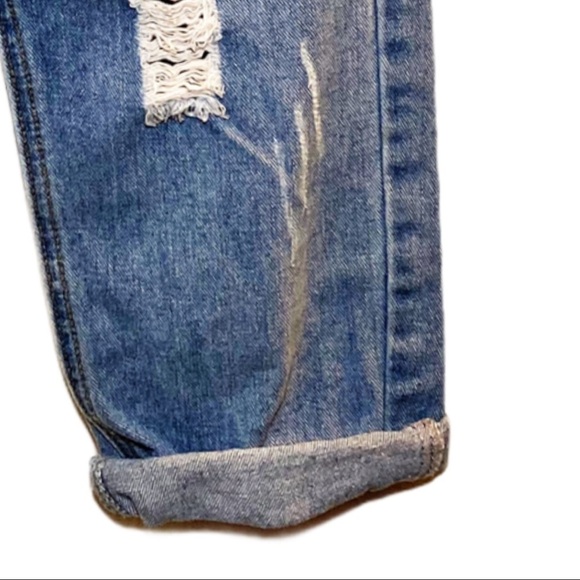 NASTY GAL I GOT TROUBLE Distressed High Waisted Relaxed Jeans, Size 8 - Picture 8 of 14